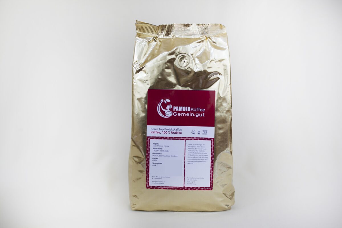 kenia kaffee top ab in goldener packung